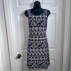 San Francisco Dress Floral Open Back Small Women blue white summer sleeveless